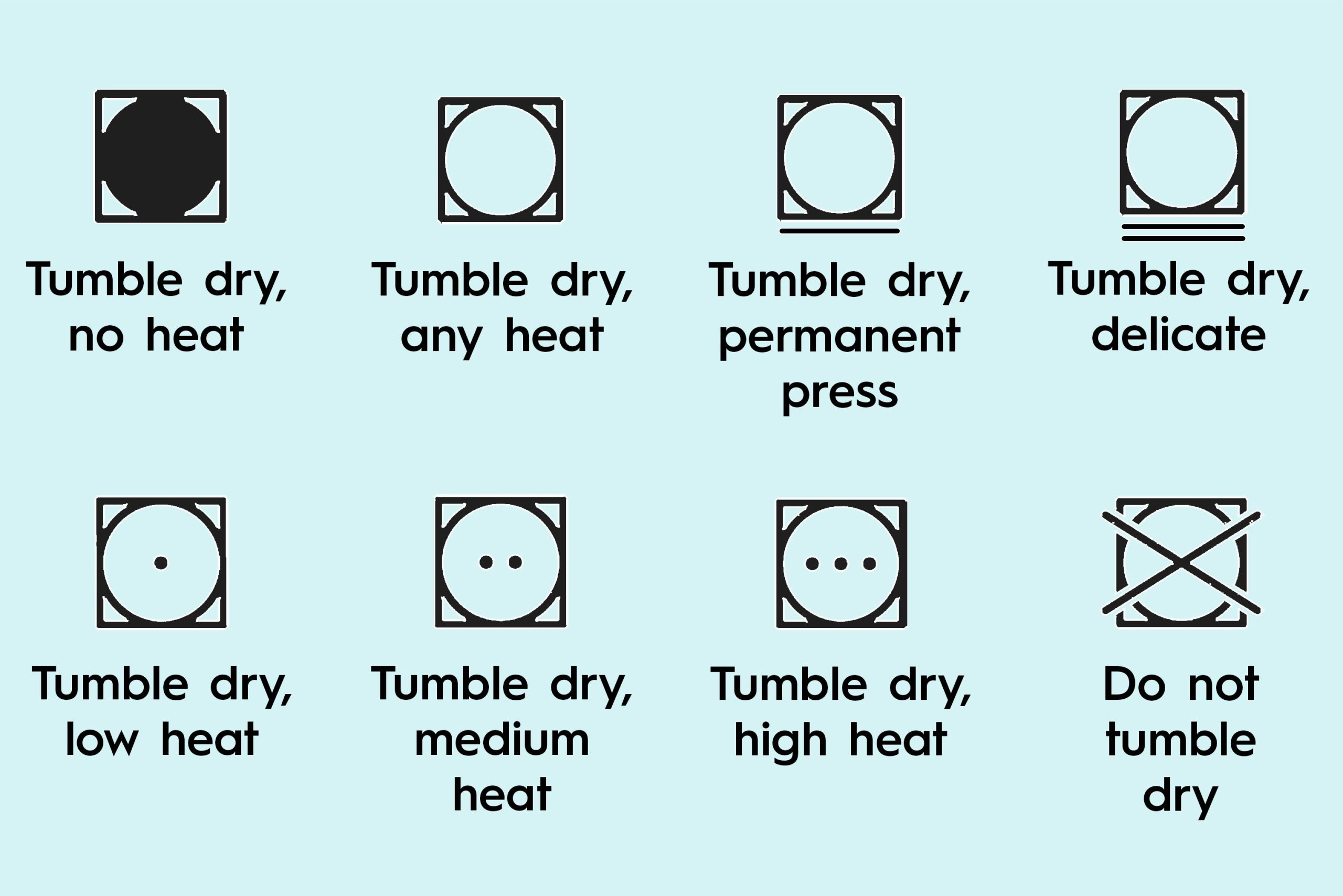 laundry symbols dryer
