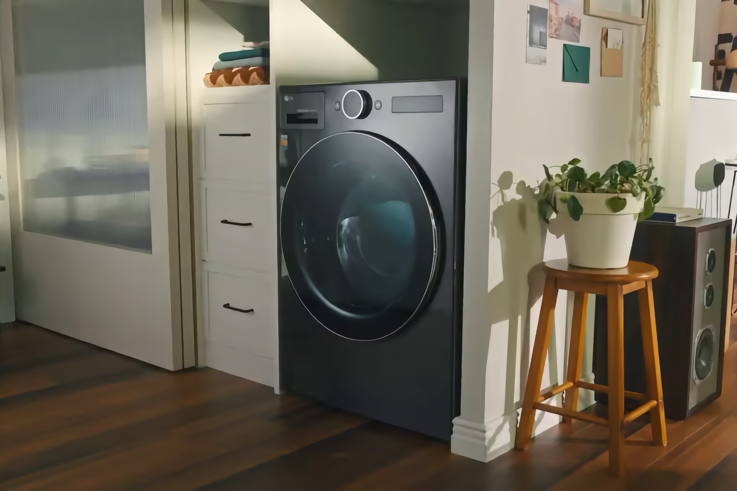 heatpump dryer in use